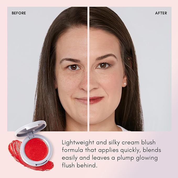 Clover Pressed Silk Blushing Balm | Natural Looking Blush, Glowing Skin, Easy to Blend | Cruelty-Free & Vegan Cream Blush For Cheeks (Broadwalk)