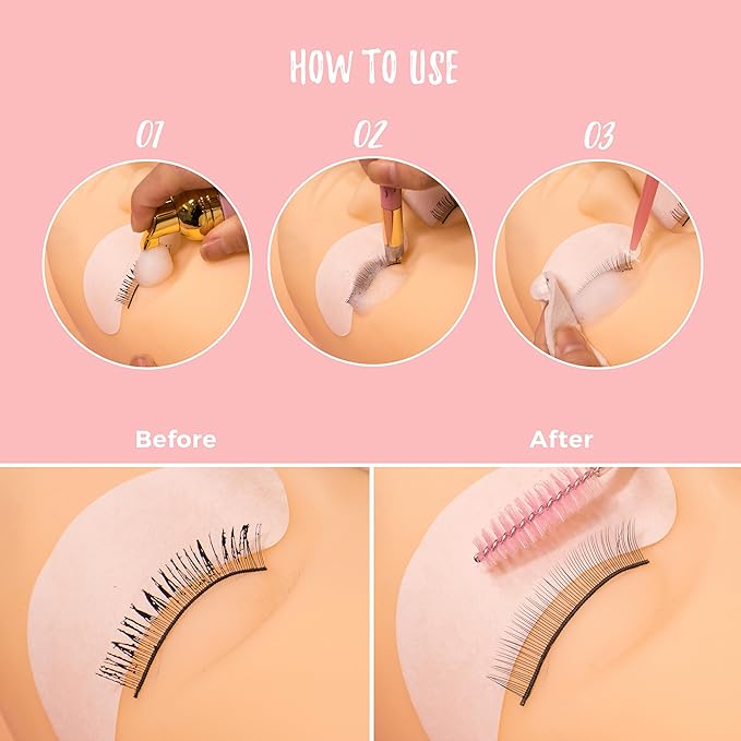 LLBA 60ML Eyelash Extension Cleanser - Lash Shampoo for Lash Extensions, Lash Bath for Dry & Sensitive Skin, Removes All Make-Up Including Waterproof Make-Up (Lash Shampoo (60ML))