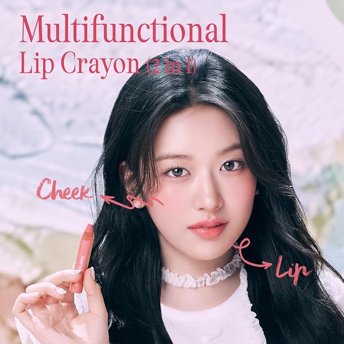 CLIO Butter Balm Crayon, 2-in-1 Lip and Cheek Tint, Buildable Lightweight Cream Blush, Crayon Lipstick Makeup (008 POP-ART BERRY, One Size)