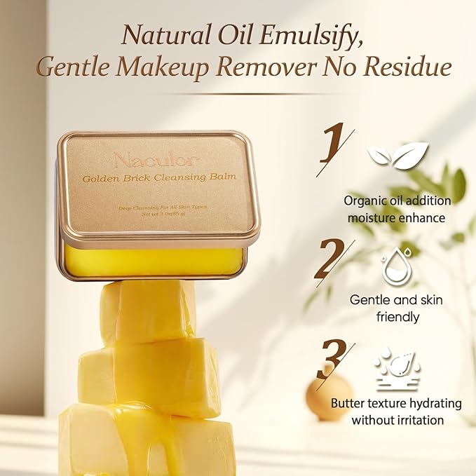 Face Makeup Cleansing Balm Remover, Organic Deep Cleaning Facial Cleanser & Waterproof Makeup Remover for Nourish & Hydrate, Non-Comedogenic & Natural, Sensitive Skin Also Suitable-3.04Oz