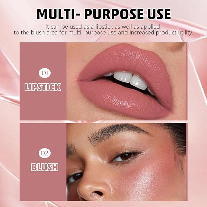 Matte Lip Gloss, Lip Gloss Silky Smooth Finish, Lipgloss Makeup Colorful and Creamy Texture, Lipstick for Every Occasion, Lip Oil Moisturizing and Hydrated #08