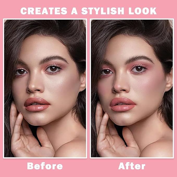 Cream Blush Stick Multi-Use Makeup Blush Stick for Lip and Cheeks Tint Solid Moisturizer Waterproof Cream Blush Natural Face Blush Makeup for All Skin Tones-04 Rose Pink