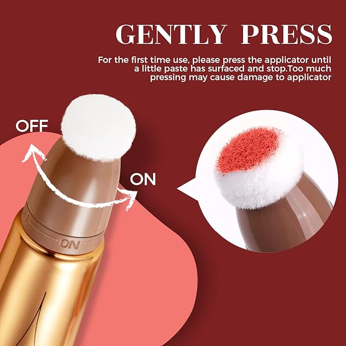 Blush Beauty Wand, Liquid Face Blusher Stick with Cushion Applicator, Long Lasting Smooth Natural Matte Finish, Lightweight Blendable Super Silky Cream Blush Stick (03# Blush) 0.5291 Ounce