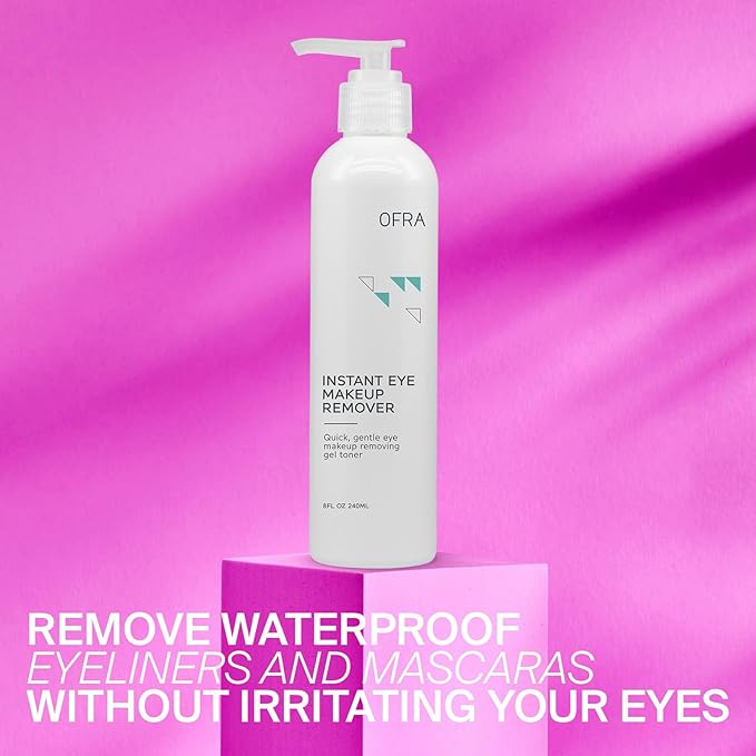 Ofra Instant Eye Makeup Remover | Waterproof Makeup Remover for Sensitive Skin | Gentle Formula for All Skin Types and the Eye Area | 8 oz/240 ml