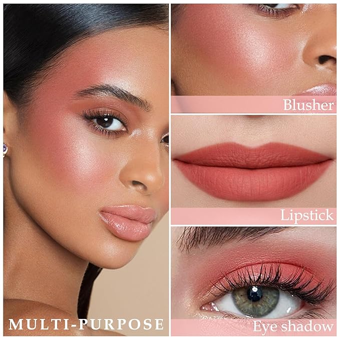 Boobeen Cream Blush Stick, Double-head, Lightweight Long-lasting Color Natural Blush Makeup Stick, Multi Face Blush for Cheek, Lip and Eye, Dewy Finish for All Skin Tones