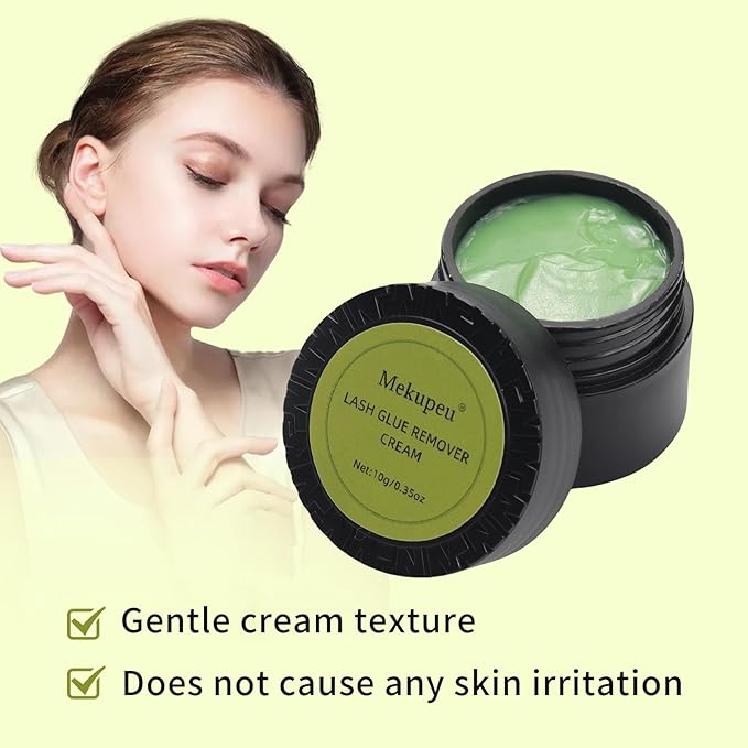 Eyelash Extension Remover Cream Eyelash Adhesive Remover, Low Irritation Cream for Sensitive Skin Professional Eyelash Extensions Dissolves for Salon,10g/0.35Oz (Cantaloupe)