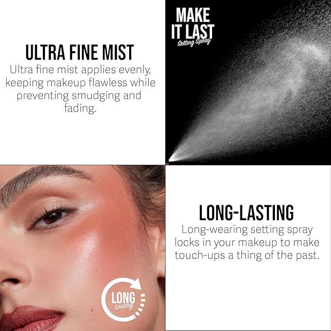 Make It Last! Makeup Setting Spray Matte Long Lasting Oil Control Mattify & Set, Lock & Set Makeup from Smudging & Fading Ultra Fine Mist