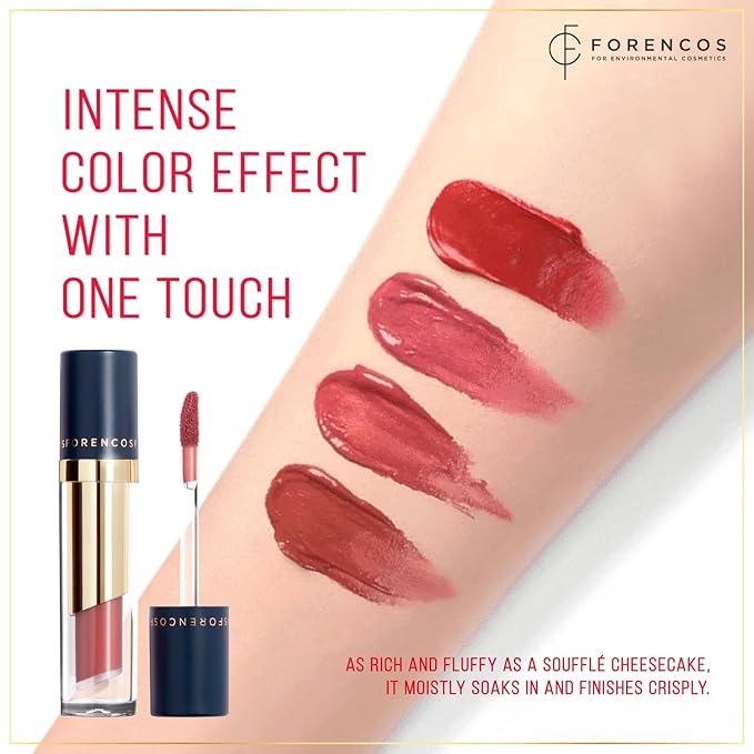 FORENCOS Long Lasting Waterproof Lip Stain Liquid Lipstick, Velvet Matte, Longwear, High Pigmentation, Tattoo Lips, Weightless, Smudge-proof, Non-Sticky, Korean Lip Tint Stain Makeup (27 Lucid)