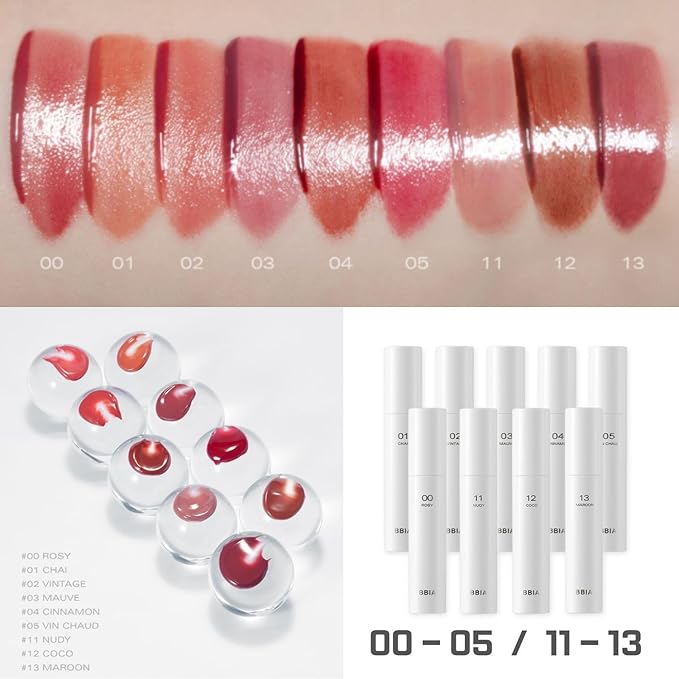 BBIA Glow Lip Tint โ Lip Plumping, Volume Up Glossy Lip Stain, Naturally Moisturize, Lightweight, Long-Lasting, Vivid Color, Comfortable Glowy Texture, Non-Sticky, Non-Dry, 3.2g (#01 CHAI)