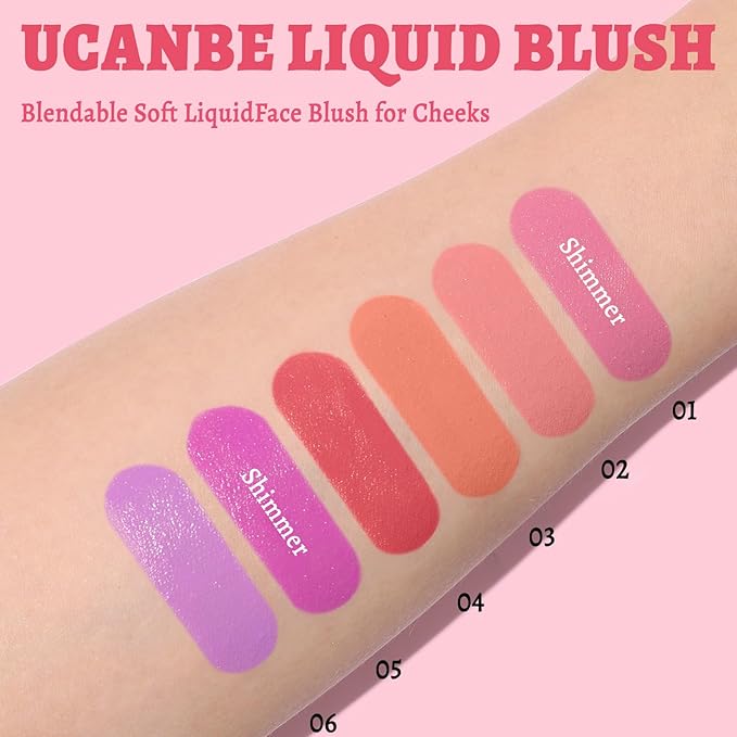 UCANBE Liquid Matte Blush Makeup for Cheeks, Highly Pigmented, Long Lasting, Anti-scratch, Natural-Looking, Daily Use Makeup Blush Suitable for Women Girls(02 Sunset)