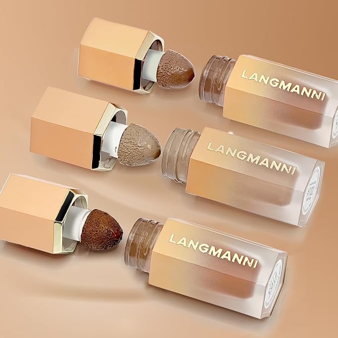 Liquid Contour Stick Makeup - Cream Face Contour Wand with Cushion Applicator, Natural Matte Long Lasting Creamy Bronzer Contour, Lightweight Silky Blendable (#02 SOFT TAN)