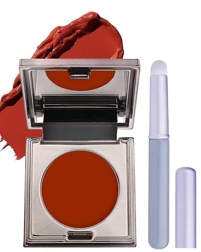 Long Lasting 2-in-1 Creme Cheek Blush + Lip Color Lipstick, High Pigmented Tinted Lip Balm Blusher with Brush,Hydrating Cream Texture for Lip,Cheek & Eye Tint,Women's Day Makeup Cream for Women-01