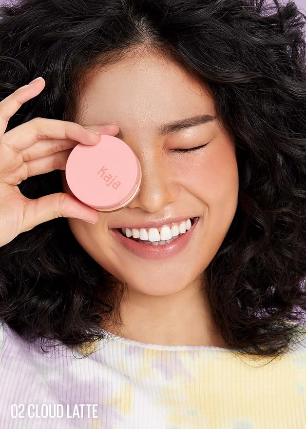 Kaja Lip & Blush Glazed Keychain Stain - Jelly Charm 02 Squeeze Guava + 3-in-1 Blendable Sculpting Trio - Play Bento 02 Cloud Latte Bundle