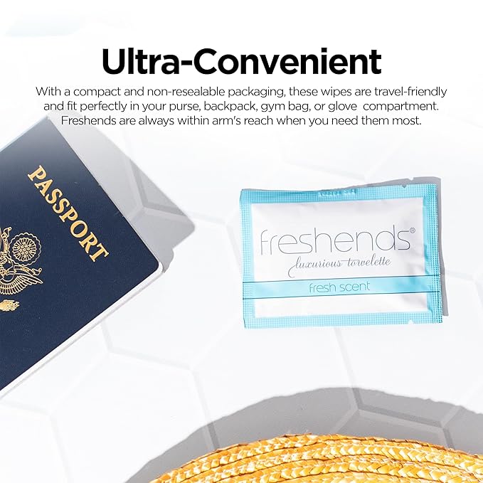 Luxurious Towelette Bundle for Hotels, Airbnbs, Clubs, Restaurants, Bars, and Weddings - Equate Fresh Scent Flushable Wet Wipes for Adults - 300-Pack, Blue