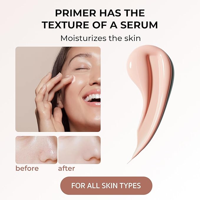Brighten Glow Vegan Face Primer – Natural, Moisturizing, Waterproof Base for Poreless, Long-Lasting Wear