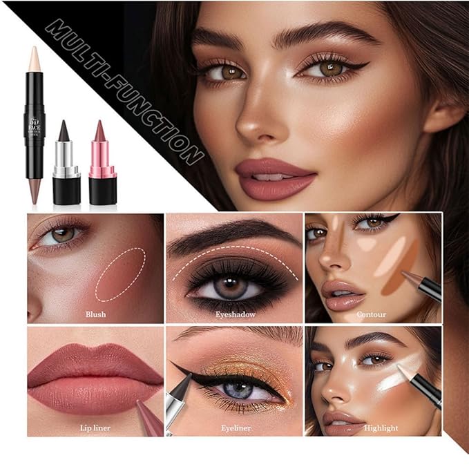 MAEPEOR Face Makeup Kit 5D Perfect Face Full Kit Contour Lipliner and Eyeliner Longlasting and Waterproof Face Makeup Set For Girls Women (Set 02)