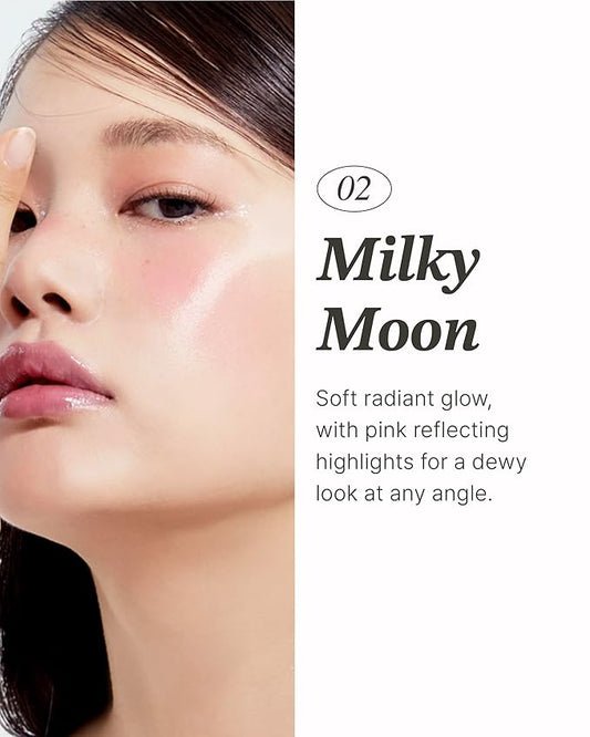 Glint Stick Highlighter (Milky Moon, 0.24oz) - Multi-Use Illuminator Stick by LG Beauty. Creamy & Blendable Color.