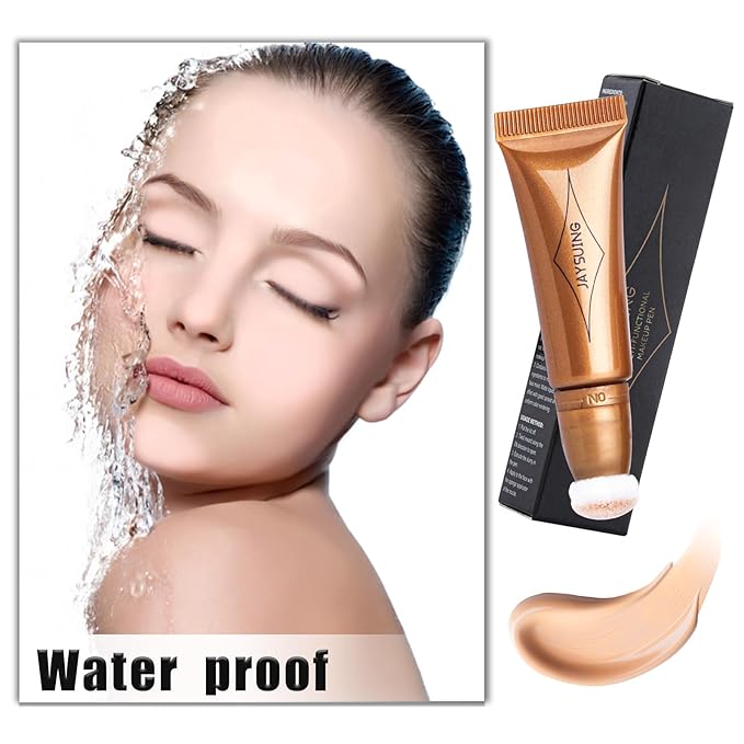 Bronzer Stick Cream Contour Stick Liquid Contour Wand Highlighter Stick with Cushion Applicator Concealer Stick Long Lasting Contour Beauty Wand Cream Bronzer Wand(#05 Rose Gold Highlighter)