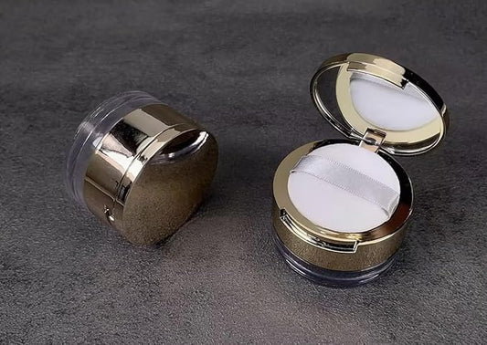 8 Gram Empty Makeup Powder Container with Puff Mini Loose Powder Compact Case Plastic Face Powder Box Refillable Bottle Cosmetic Jars, Makeup Tools Accessories