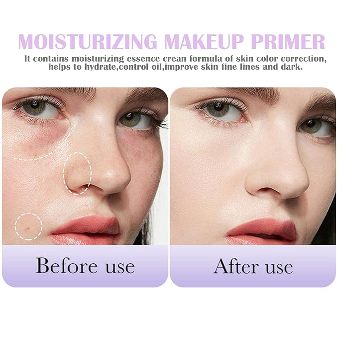 Color Correcting Facial Primer SPF 50 PA+++,3 In 1 Isolation Cream One Step Brightening Primer to Even Skin Tone Primer Oil Control Skin Corrector Face Makeup Base