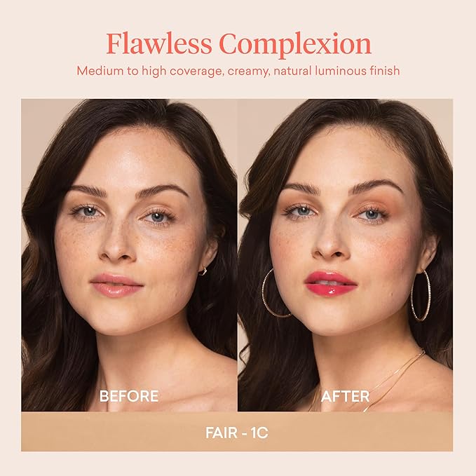 by Sofia Vergara - Ilumina CC Cream SPF 50+ & Ilumina Brush - 100% Mineral Color Correcting Cream + Angled Complexion & Foundation Blending Brush - Tinted moisturizer with spf - 1C Bundle
