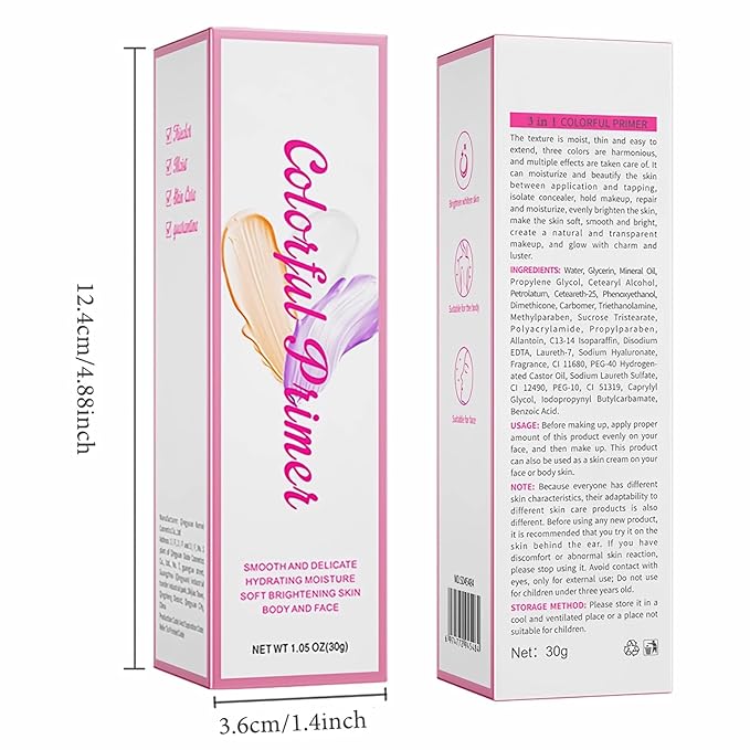 Hydrating Makeup Primer For Face, 3 In 1 Face Primer Transparent Makeup Base Isolation Cream, Long Lasting Smoothing Moisturizing Oil Free Natural Sheer Effect