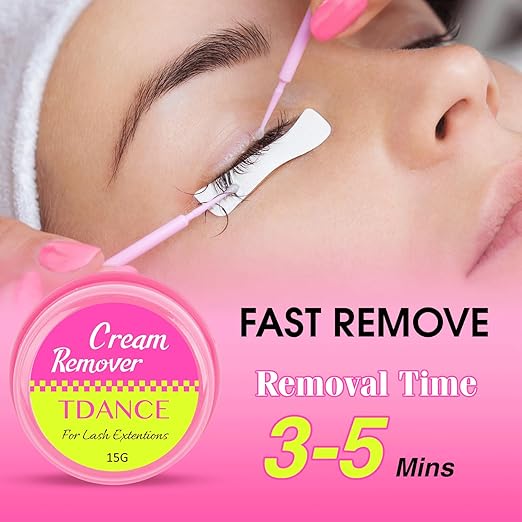 TDANCE Cream Lash Remover for Lash Extensions, Lash Extension Remover, Low Irritation Cream for Sensitive Skin, Professional Eyelash Extension Remover for Salon(Lash Remover,15g)