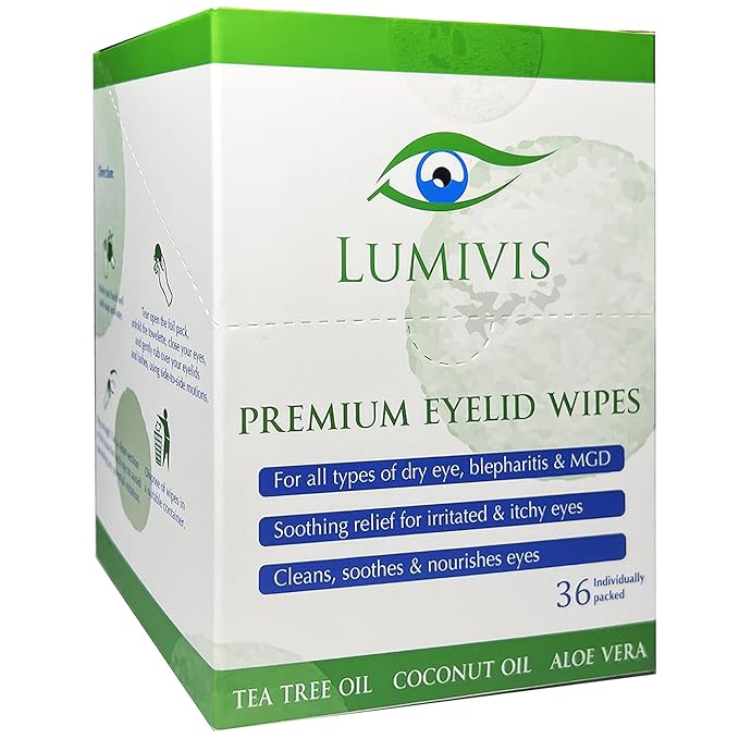 Tea Tree Oil Eyelid Wipes – 144 Individually Wrapped Pads for Daily Eye Cleansing, Makeup Removal & Eyelid Hygiene – Gentle, Soothing, Natural Formula