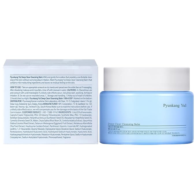 PKY Cleansing Balm & Facial Cleanser/Korean Facial Wash for All Skin Types/Balm(3.38 Fl.Oz, 100ml) & Cleanser Cake(3.38 Fl. Oz, 100g)