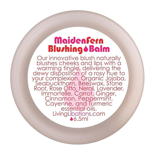 LIVING LIBATIONS - Organic Maiden Fern Blushing Balm | Natural, Wildcrafted Clean Beauty (.22 oz | 6.5 ml)