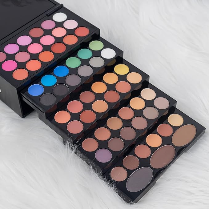 All In One Makeup Kit For Women Full Kit -142 Colors Shimmer Matte Eyeshadow Palette,3 Blusher,3 Eyebrow Powder,3 Applicators and Mirror Make Up Kit for Teens Women Gift Set (148 Makeup Kit)