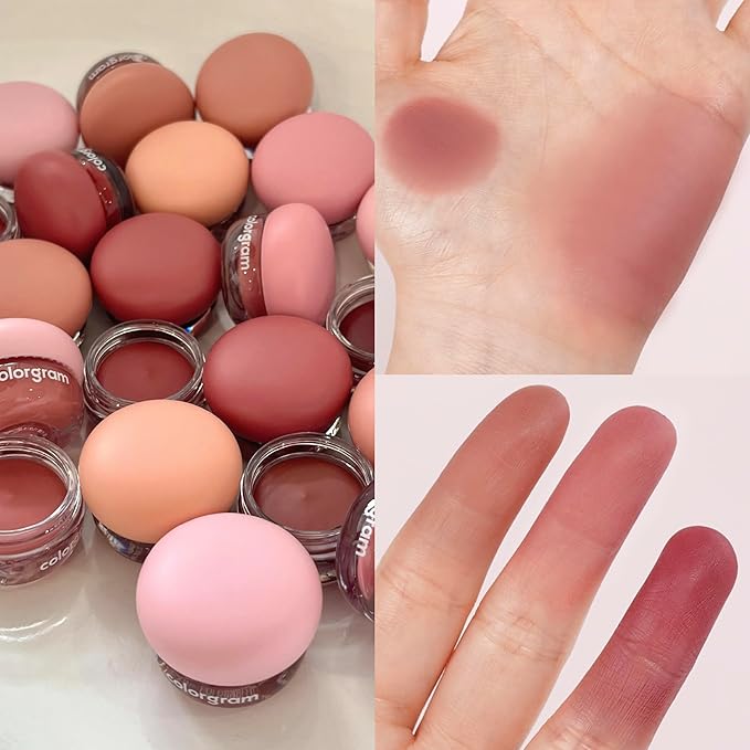 COLORGRAM TINTIN DORY BLUR JAM 01 PINK CASHEW NUT | Pudding Pot Lip & Cheek Tint with Whipped Mousse Texture | Velvet Matte Finish, Featherlight Blur Tint | Multi-Use Korean Makeup