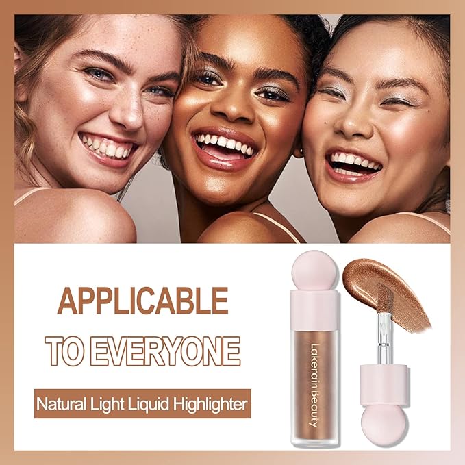Liquid Highlighter Waterproof Long-Lasting Moisturizing Face Liquid Bronzing Highlighter Illuminates Natural Glowing Skin Tone - Liquid Highlighter Makeup for Facial Contouring