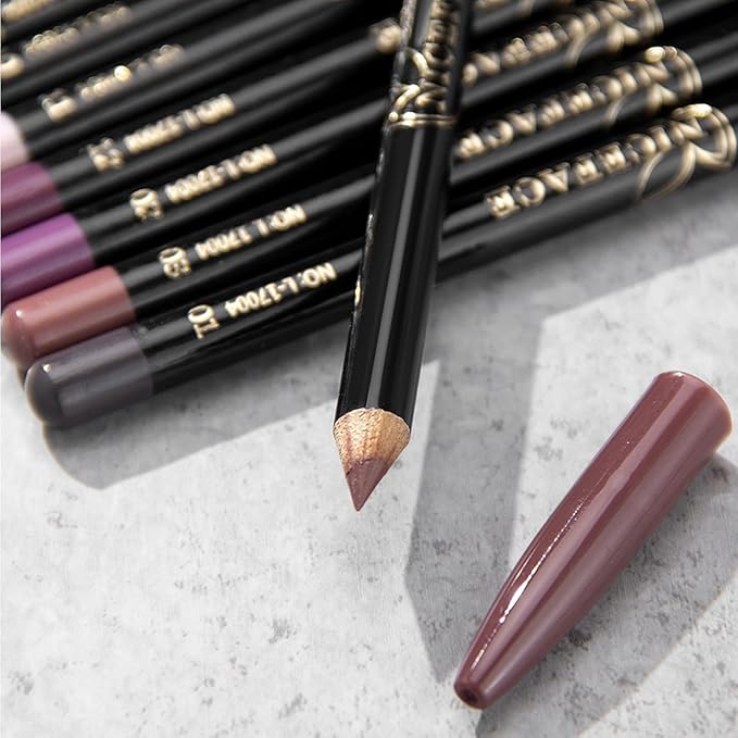12 Pcs Matte Lip Liner Pencil Set, Smooth Waterproof Long-Lasting Fade Resistant Lip Pencil Makeup Gift Set for Women and Girls
