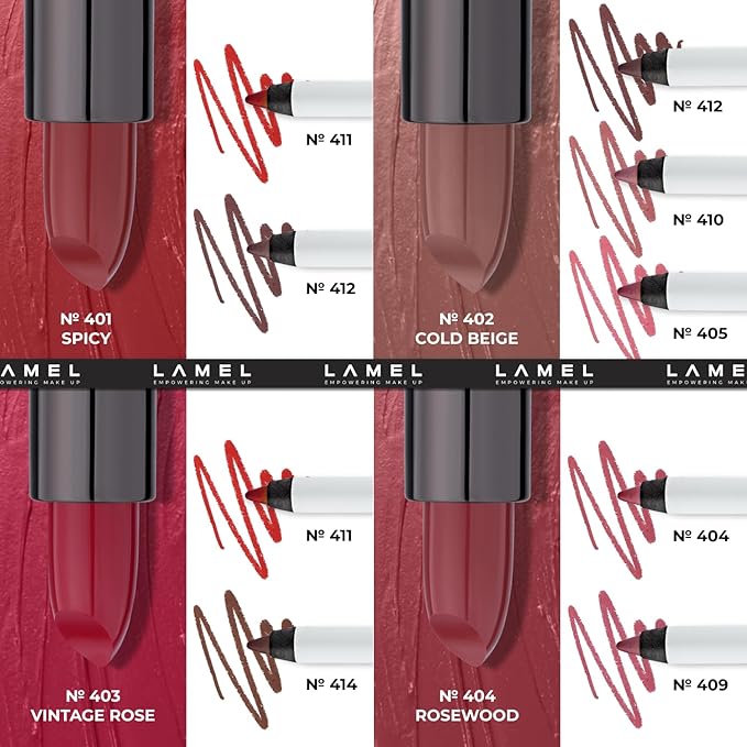 Red Matte Lip Essentials Bundle: Gel Lip Liner Pencil and Powder Drop Lipstick Set