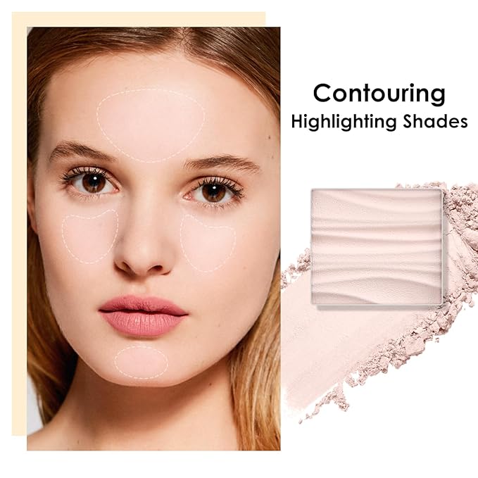 Boobeen Face Bronzer Highlighter Contour Powder Palette, Multi-use Contour Makeup Easy to Blend Face Shaping Contouring Matte Bronzer Powder Long Lasting