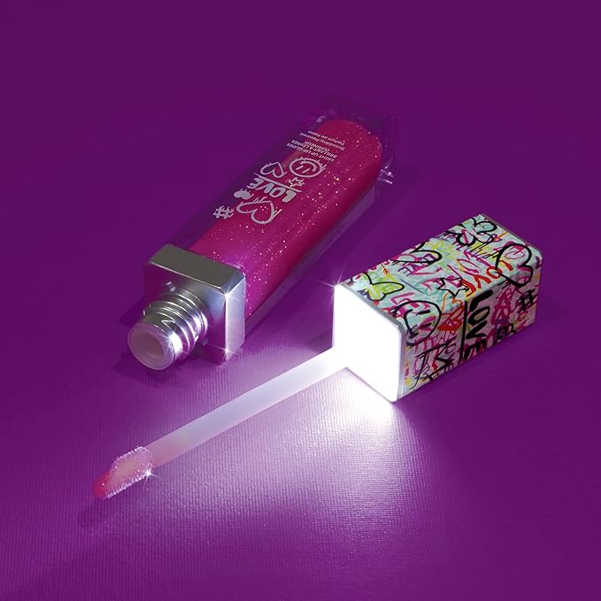 3C4G It's Lit! Light Up Lip Gloss Duo - Glitter Lip Gloss for Kids with Up Lid & Wand - 2 Pack Kids Lip Gloss Set - Strawberry Flavored Lip Gloss for Girls 8-10-12-14 by Make It Real