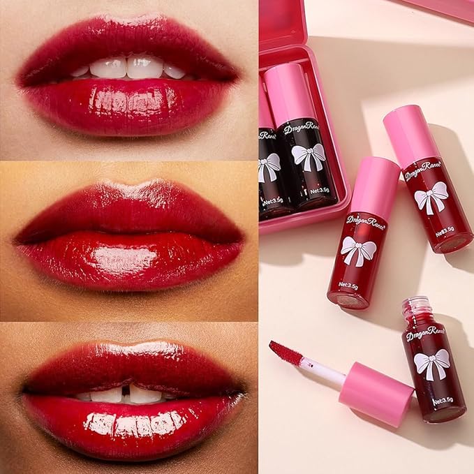 10 Colors Lip Tint, Color Tinted Lip Stain, Moisturizing Lip Balm Liquid Lipstick Makeup Hydrating Long Lasting Lip Gloss Multi-Use Lip Cheek Face Tint
