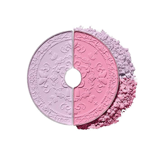 Flower Knows Butterfly Cloud Collar Rouge Box Highlighting & Blush Duo Powder,Purple Matte Finish Blush & Highlighter Palette,Buildable & Blendable Makeup for cheeks(04 Fluttering Romance)