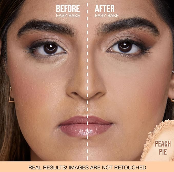 Huda Beauty MINI Easy Bake Loose Baking & Setting Face Powder Shade PEACH PIE (Mini Size 0.21 oz / 6 g)