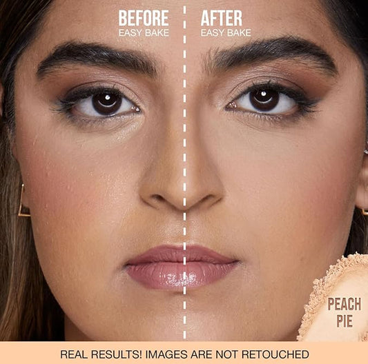 Huda Beauty MINI Easy Bake Loose Baking & Setting Face Powder Shade PEACH PIE (Mini Size 0.21 oz / 6 g)