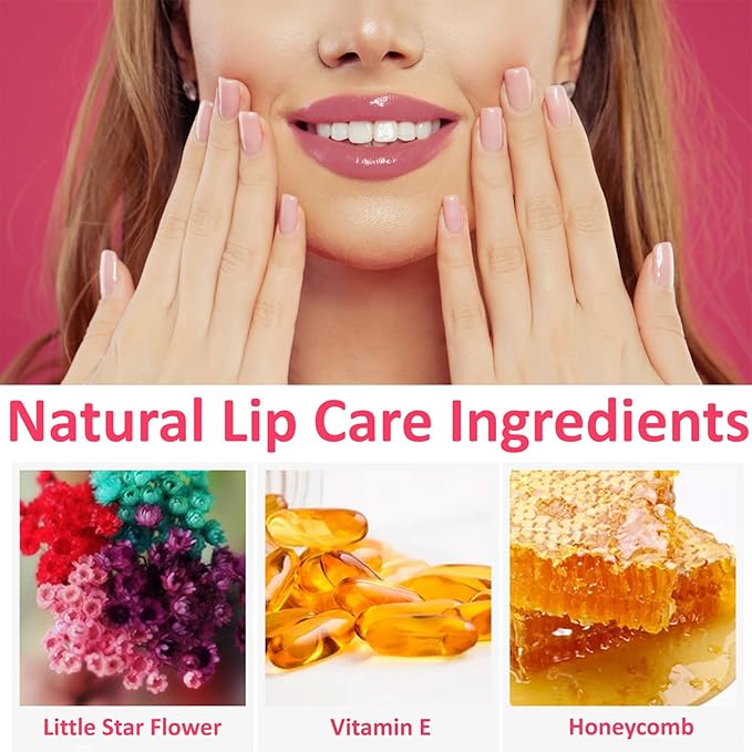 1 Pack Crystal Flower Jelly Lipstick,Magic Color Changing Lipstick,PH Clear Temperature Color Changing Lip Gloss,Lip Balm,Long Lasting Nourishing Moisturizing Lip Stick Set 03