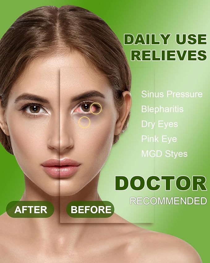 60 Packs Eyelid Cleansing Wipes for Dry Eye & Blepharitis + 30 Packs Steam Eye Mask Chamomile
