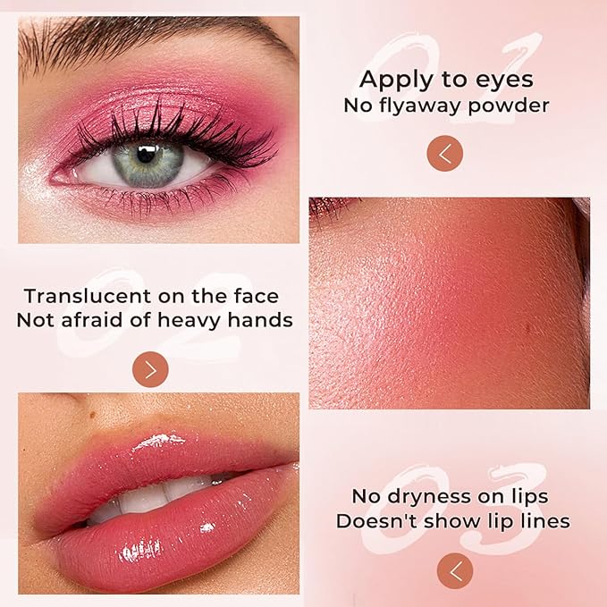 Cream Blush Makeup, Natural Pink/Black Glossy Face Blusher, Color Changing Cream Blush for Cheek and Lip Tint, Blendable Formula, Matte and Dewy Finish Lightweight Blush Makeup (Pink Glitter, One)