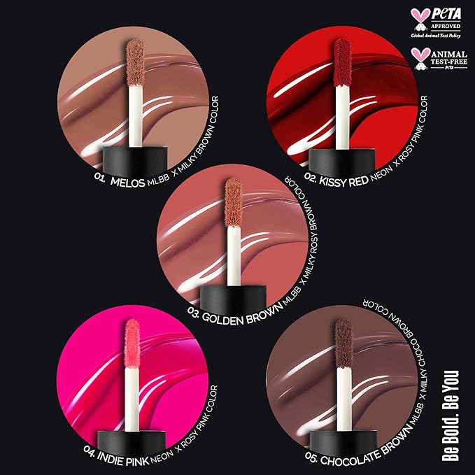 Cream-To-Matte Full-Coverage Liquid Matte Lip Stain, Lipstick, Long Lasting, Waterproof Cosmetics, Velvety Texture, Smudge-Resistant, Super Stay, Signature Intense Color 0.16 oz