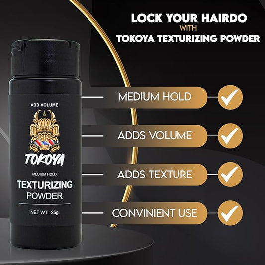 TOKOYA Texturizing Powder - 25g | Instant Volume, Matte Finish, Long-Lasting Hold