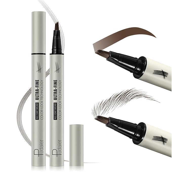 12Pcs Lip Liner Set and 2 Pack Microblading Eyebrow Pencils for Women