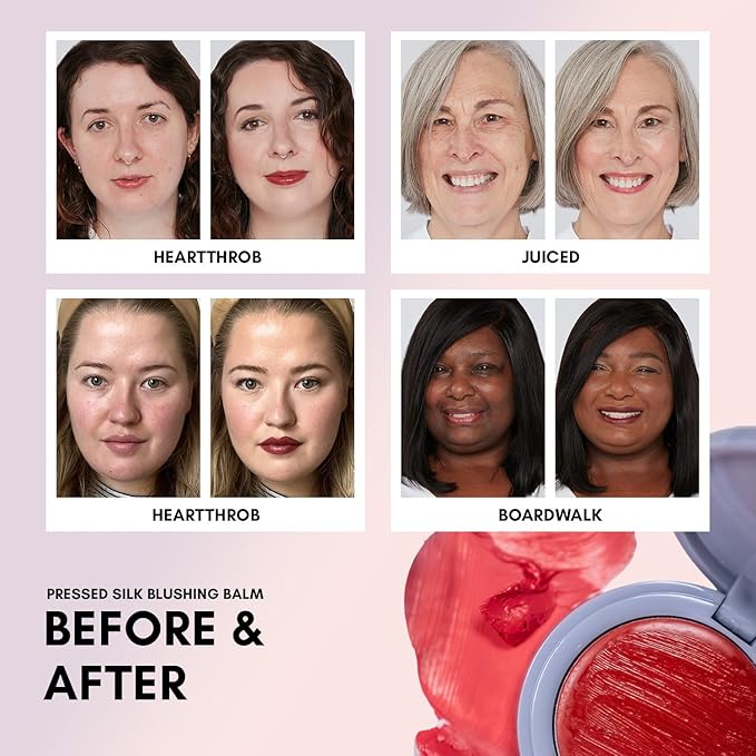Clover Pressed Silk Blushing Balm | Natural Looking Blush, Glowing Skin, Easy to Blend | Cruelty-Free & Vegan Cream Blush For Cheeks (Broadwalk)