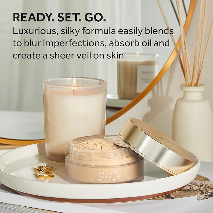 No7 Pro Artist Loose Setting Powder - Soft-Focus Translucent Powder to Help Blur Imperfections & Absorb Oil - Creates a Sheer Veil on the Skin and Helps Makeup Last - Translucent (0.95 oz)