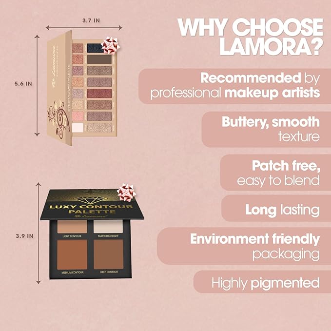 Lamora Eyeshadow Palette (Exposed) with Powder Contour Palette